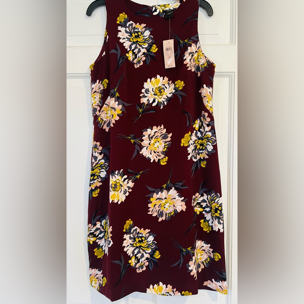 Ann Taylor Yellow Sheath Mini Dress Sleeveless Crew Neck